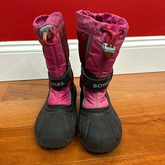 Sorel Flurry Durable Snow Boots Red/Pink Water & Wind Resistant Youth Kid’s 13 - Picture 1 of 8